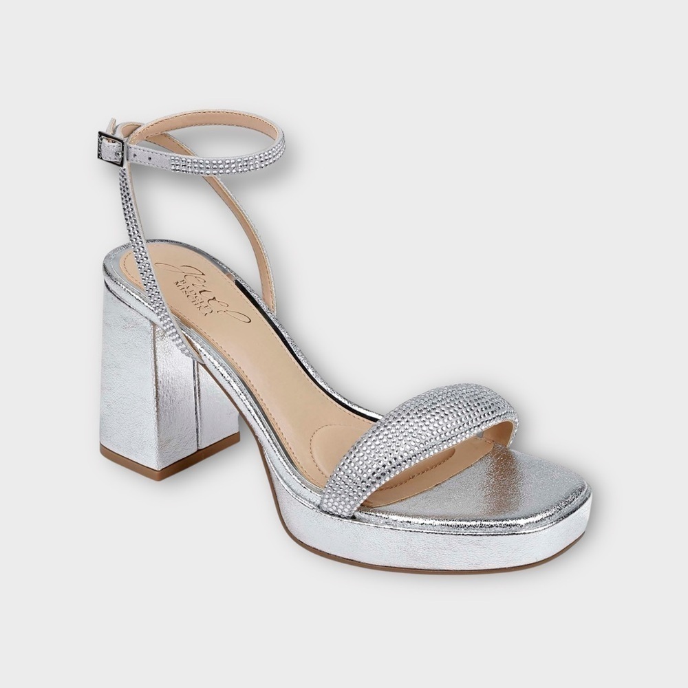 Jewel Badgley Mischka Teddi Platform Block Heels Size 11